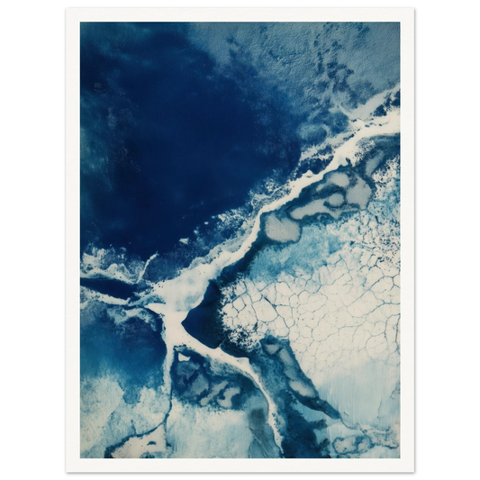 Fracture of Blue Ice - Framed Poster - 30x40 cm / 12x16″ - Black frame