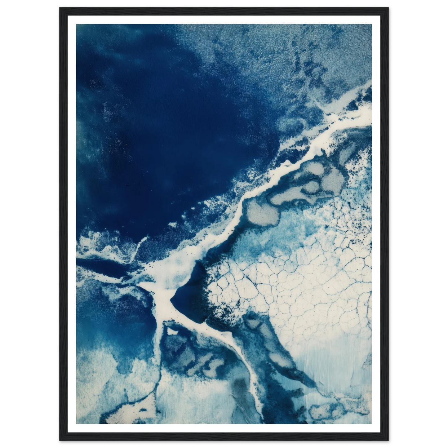 Fracture of Blue Ice - Framed Poster - 30x40 cm / 12x16″ - Black frame