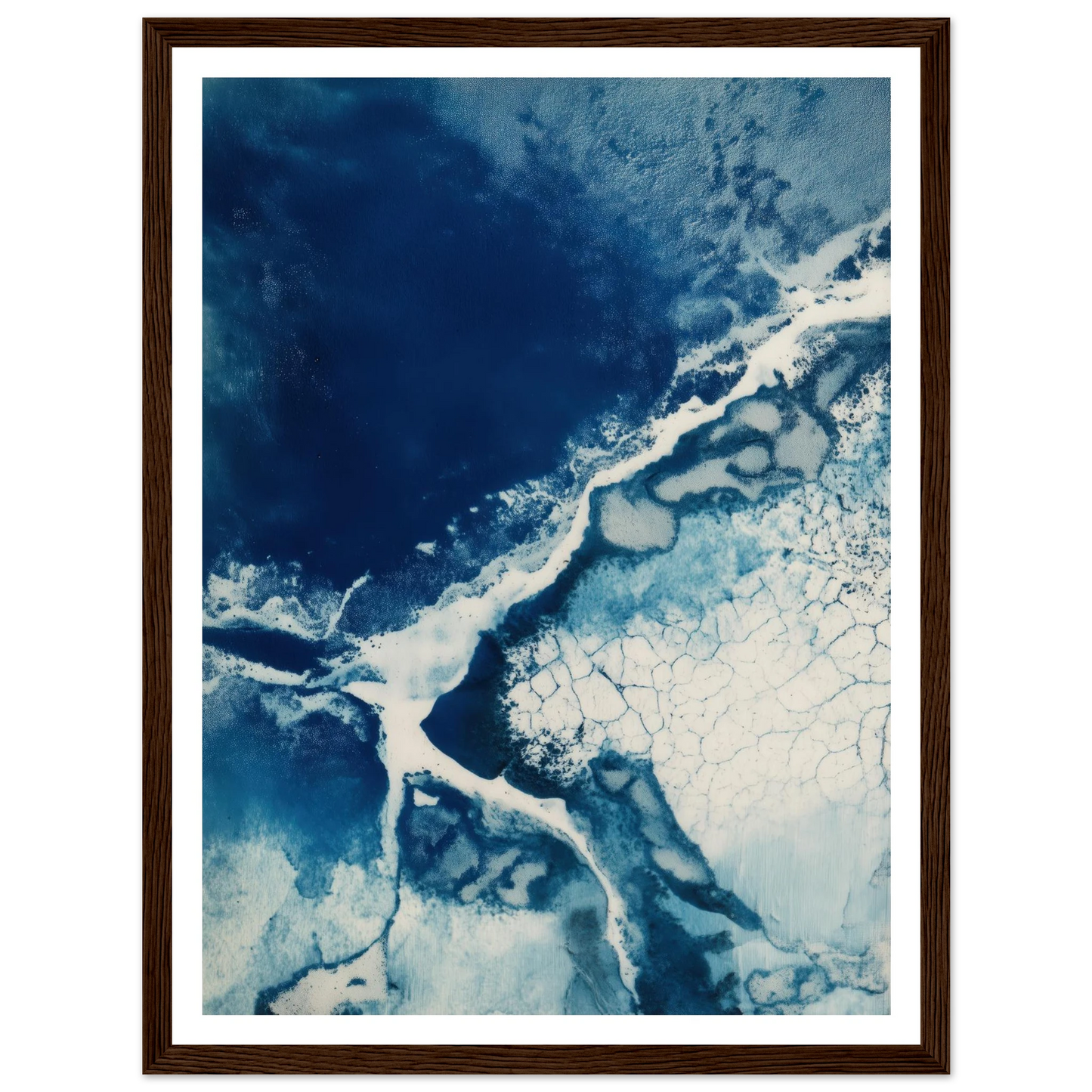 Fracture of Blue Ice - Framed Poster - 30x40 cm / 12x16″ - Black frame
