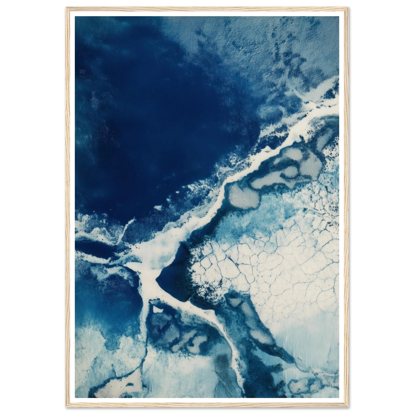 Fracture of Blue Ice - Framed Poster - 30x40 cm / 12x16″ - Black frame
