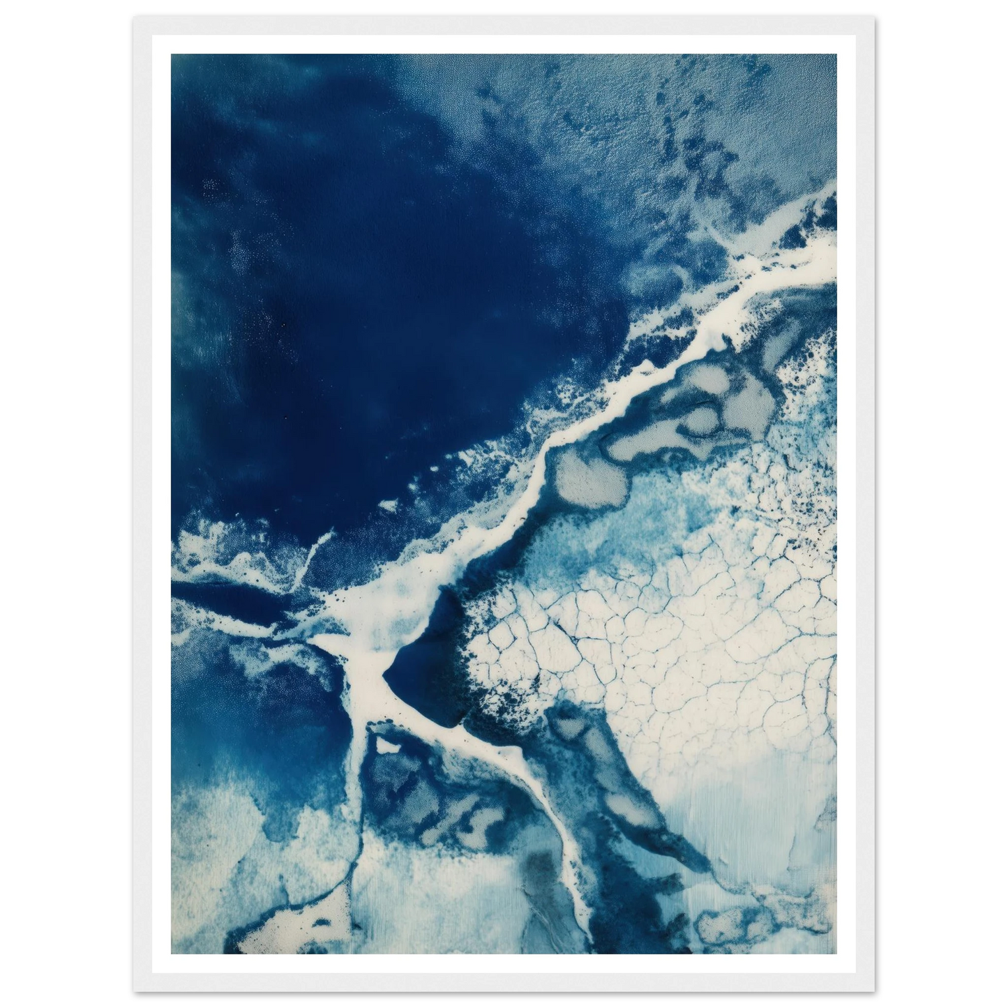Fracture of Blue Ice - Framed Poster - 30x40 cm / 12x16″ - Black frame