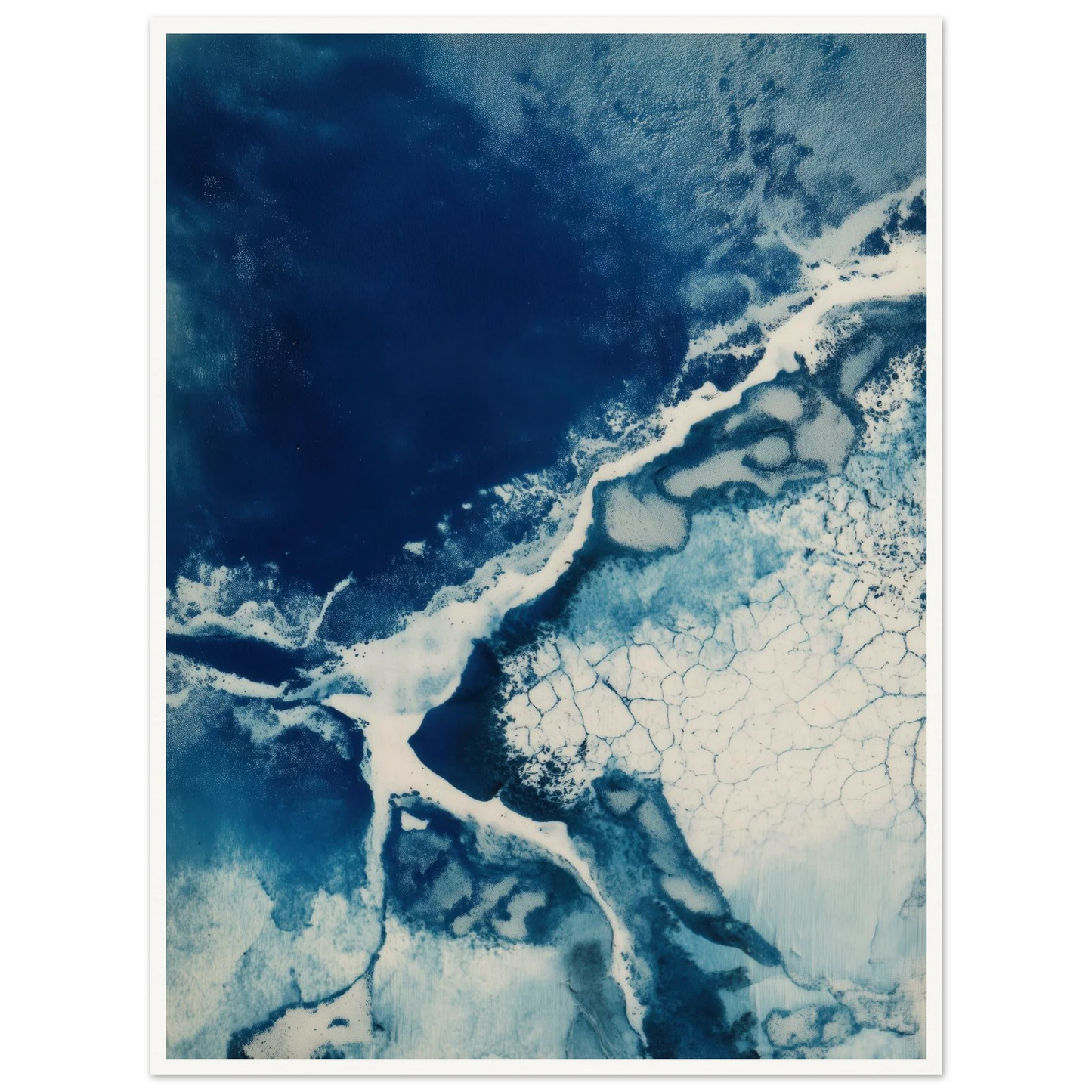 Fracture of Blue Ice - Framed Poster - 30x40 cm / 12x16″ - Black frame