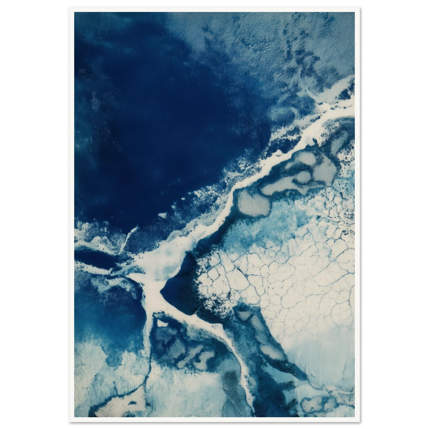 Fracture of Blue Ice - Framed Poster - 30x40 cm / 12x16″ - Black frame