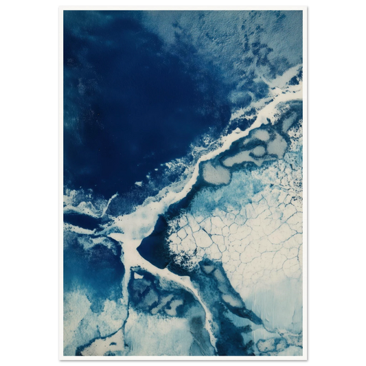 Fracture of Blue Ice - Framed Poster - 30x40 cm / 12x16″ - Black frame