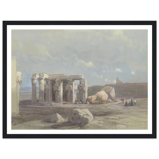Fragments of a Colossal statue at the Memnonium, Thebes (1838) Art Print | David Roberts - Framed Poster - 30x40 cm / 12x16″ - Black frame
