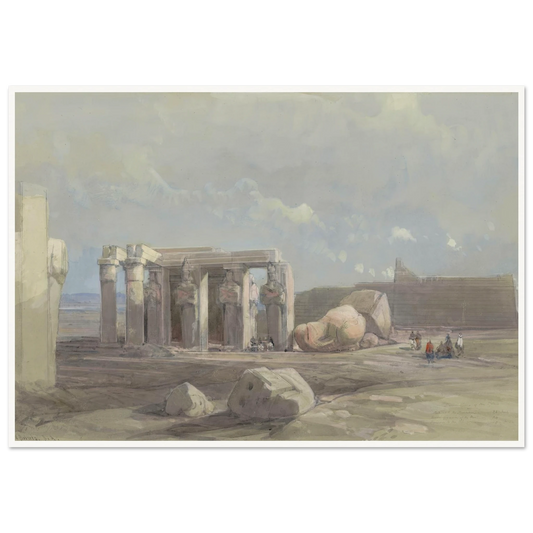 Fragments of a Colossal statue at the Memnonium, Thebes (1838) Art Print | David Roberts - Framed Poster - 30x40 cm / 12x16″ - Black frame