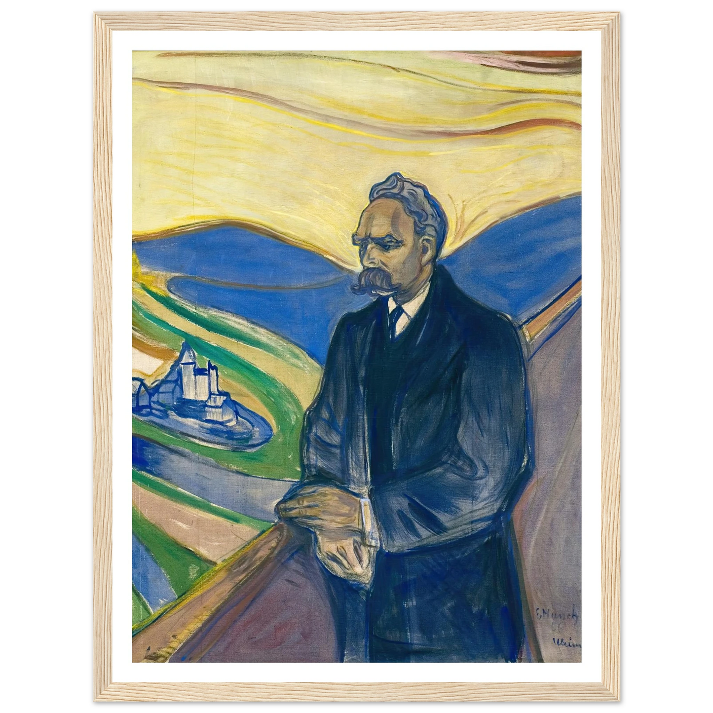 Friedrich Nietzsche (1906) Art Print | Edvard Munch - Framed Poster - 30x40 cm / 12x16″ - Black frame