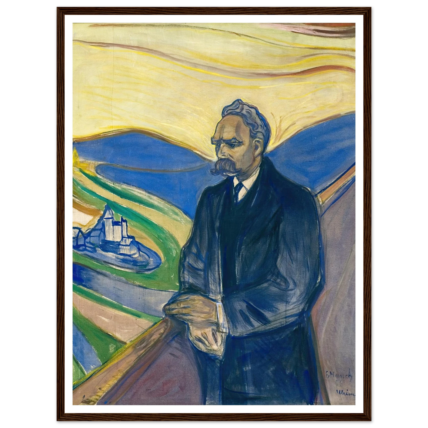 Friedrich Nietzsche (1906) Art Print | Edvard Munch - Framed Poster - 30x40 cm / 12x16″ - Black frame