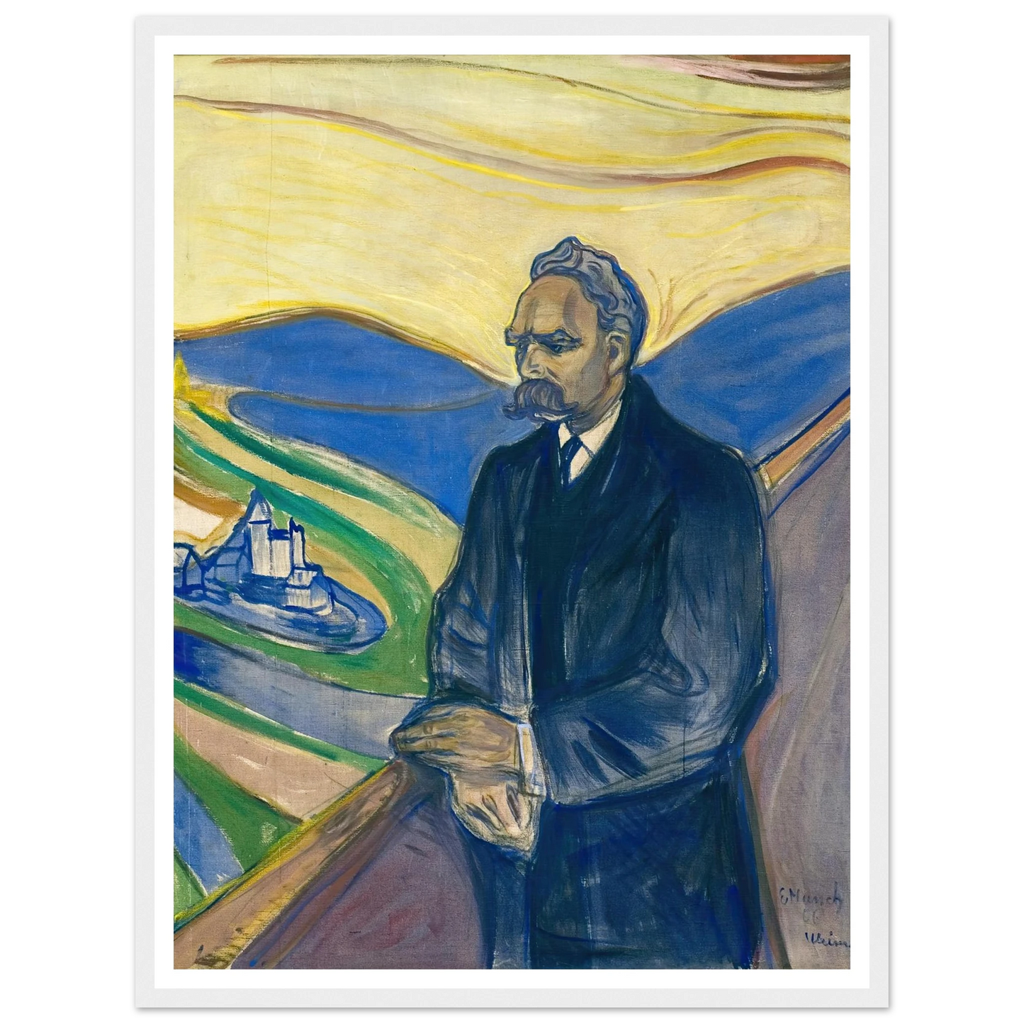Friedrich Nietzsche (1906) Art Print | Edvard Munch - Framed Poster - 30x40 cm / 12x16″ - Black frame