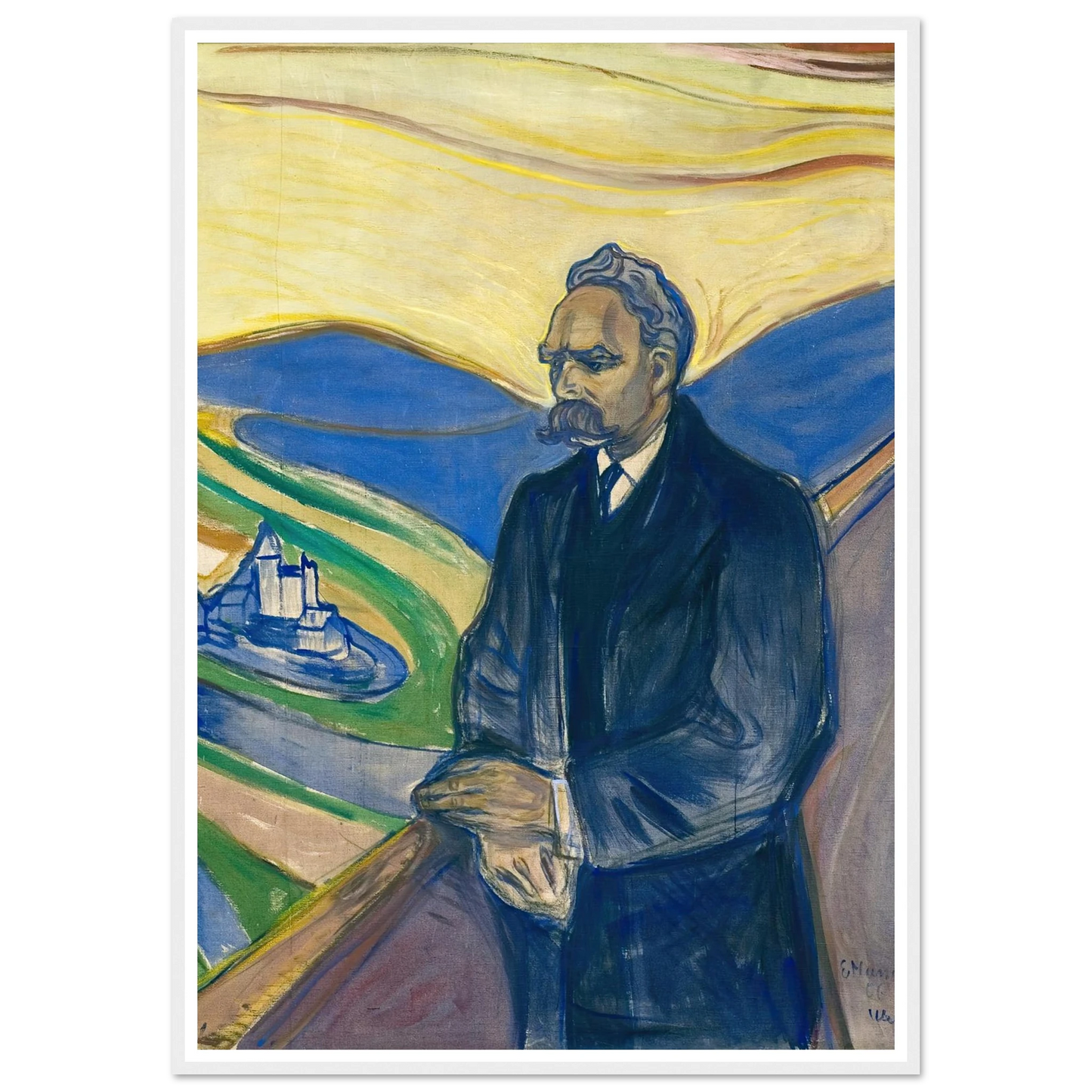 Friedrich Nietzsche (1906) Art Print | Edvard Munch - Framed Poster - 30x40 cm / 12x16″ - Black frame