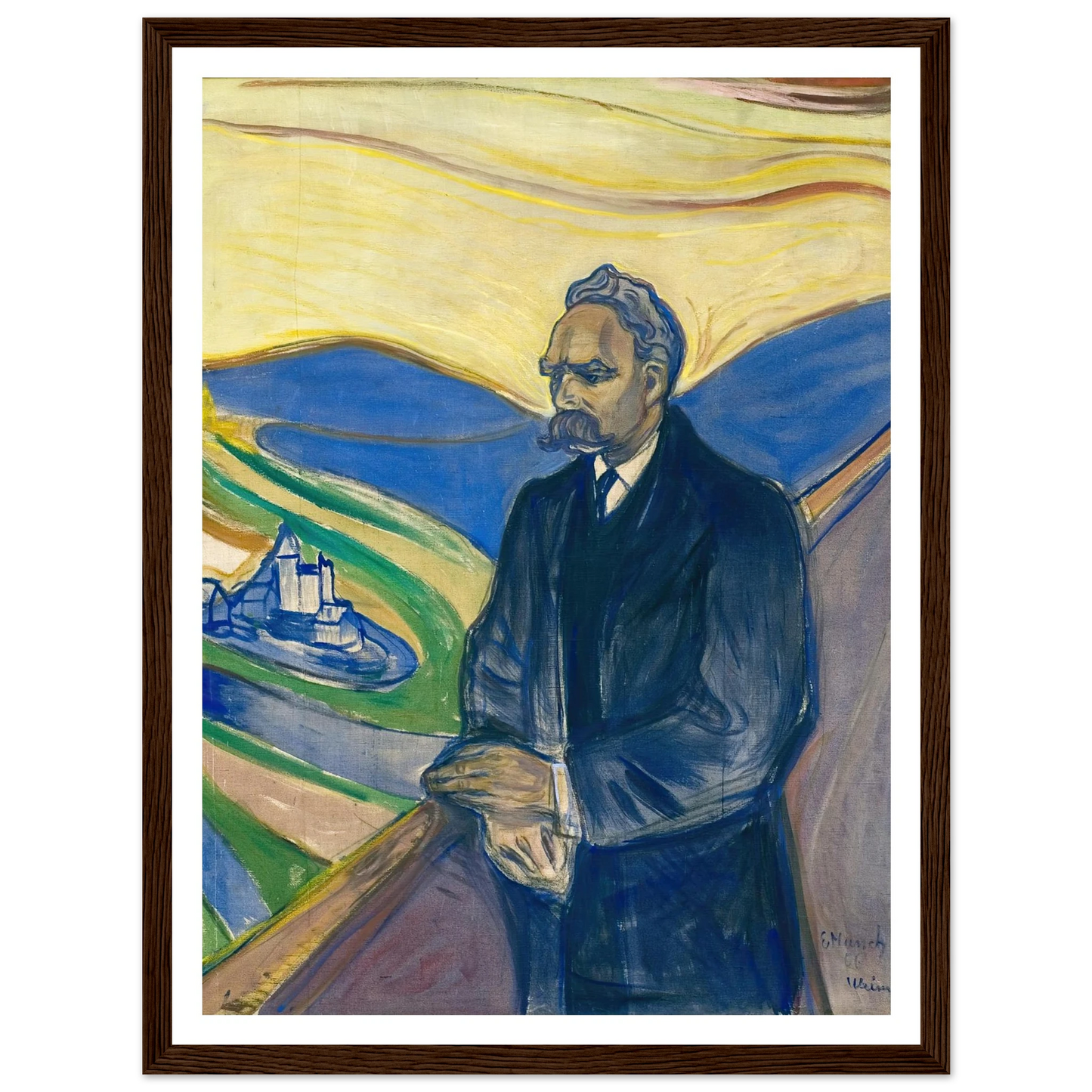 Friedrich Nietzsche (1906) Art Print | Edvard Munch - Framed Poster - 30x40 cm / 12x16″ - Black frame
