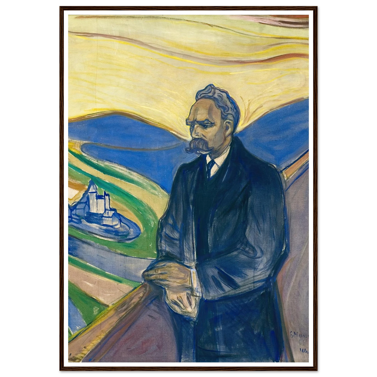 Friedrich Nietzsche (1906) Art Print | Edvard Munch - Framed Poster - 30x40 cm / 12x16″ - Black frame