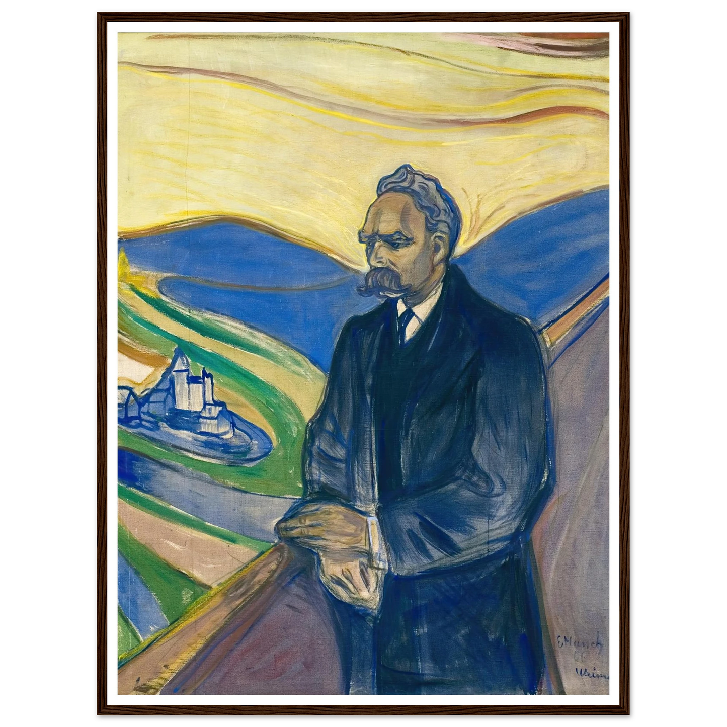 Friedrich Nietzsche (1906) Art Print | Edvard Munch - Framed Poster - 30x40 cm / 12x16″ - Black frame