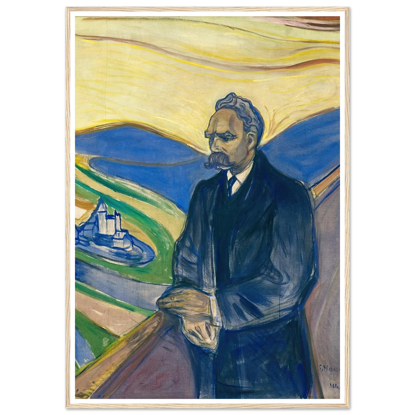 Friedrich Nietzsche (1906) Art Print | Edvard Munch - Framed Poster - 30x40 cm / 12x16″ - Black frame