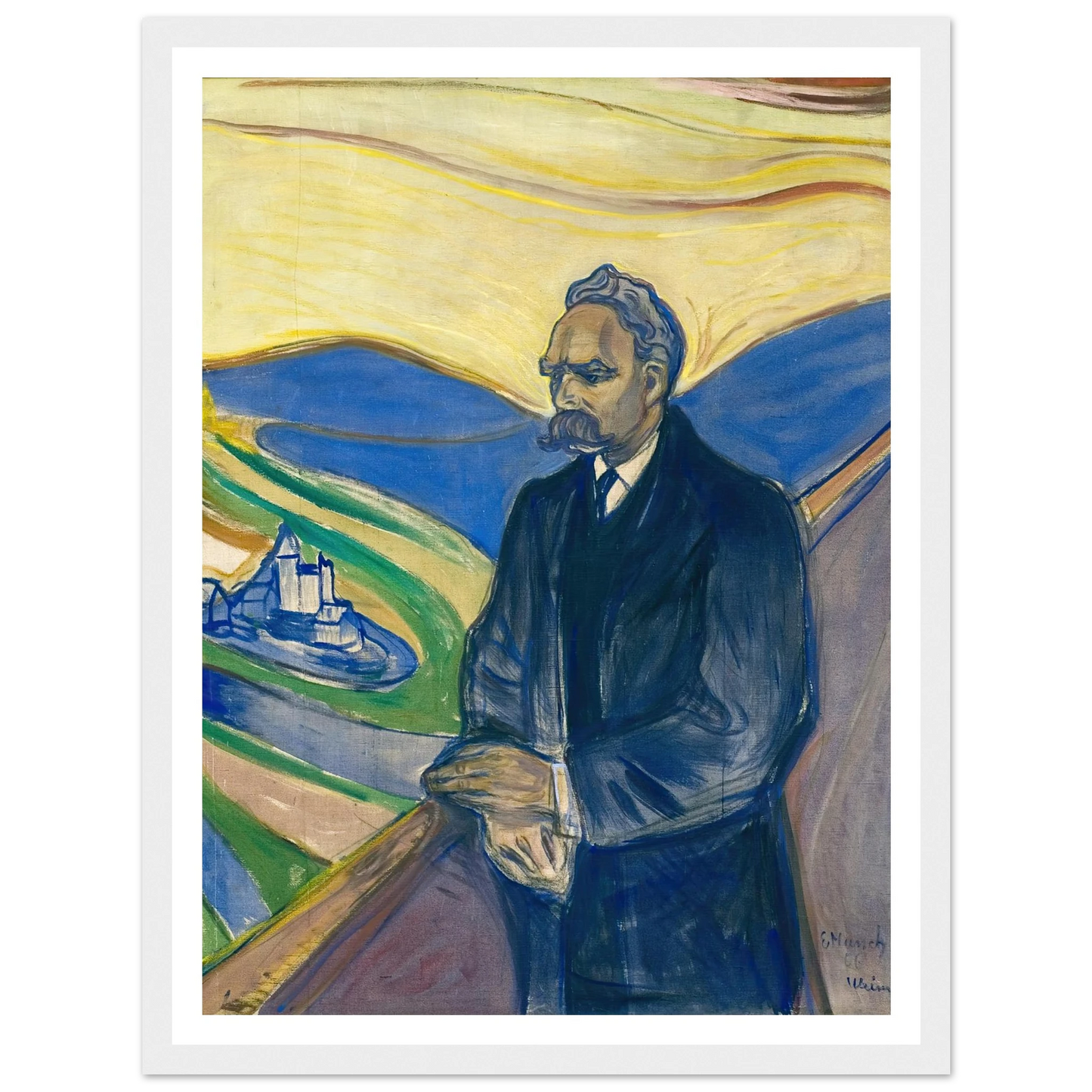 Friedrich Nietzsche (1906) Art Print | Edvard Munch - Framed Poster - 30x40 cm / 12x16″ - Black frame