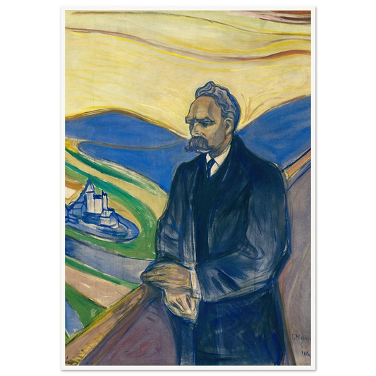 Friedrich Nietzsche (1906) Art Print | Edvard Munch - Framed Poster - 30x40 cm / 12x16″ - Black frame