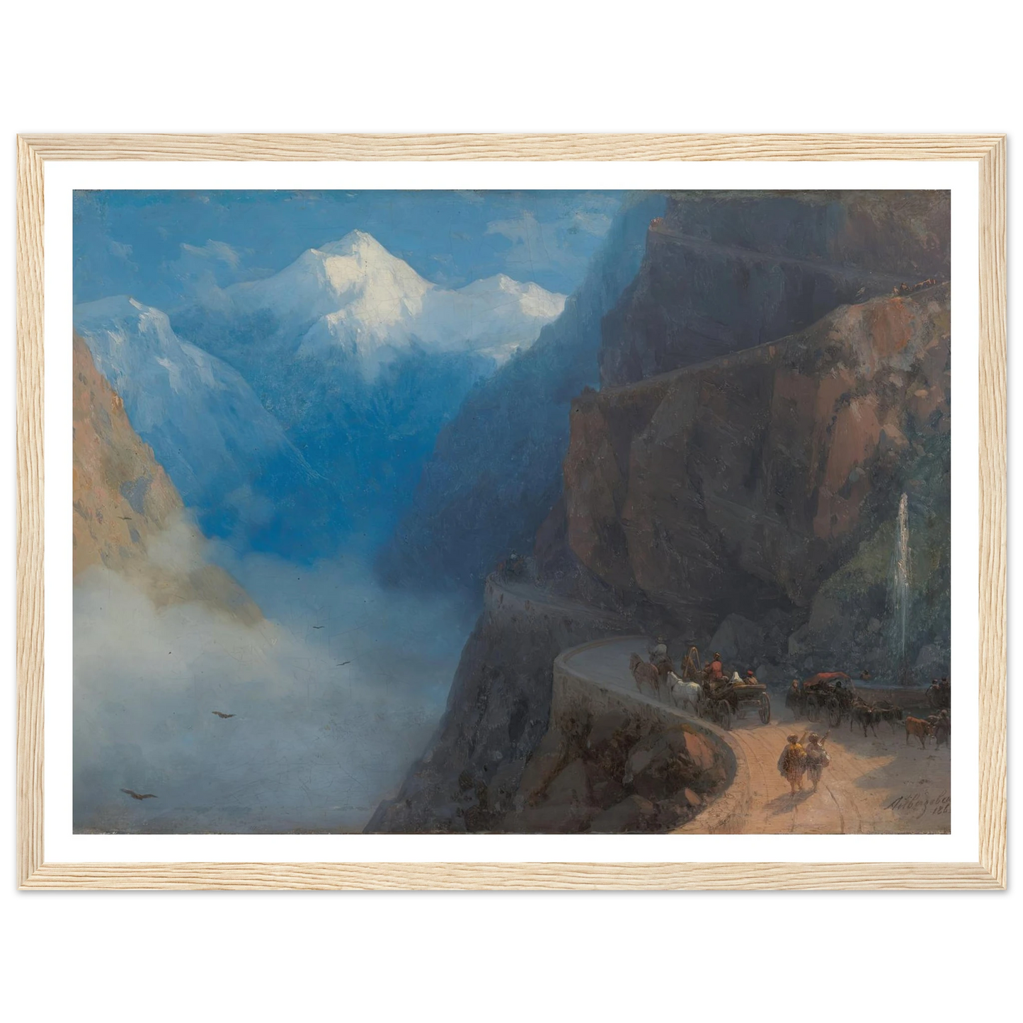 From Mleta to Gudauri (1868) Art Print | Ivan Konstantinovich Aivazovsky - Framed Poster - 30x40 cm / 12x16″ - Black frame