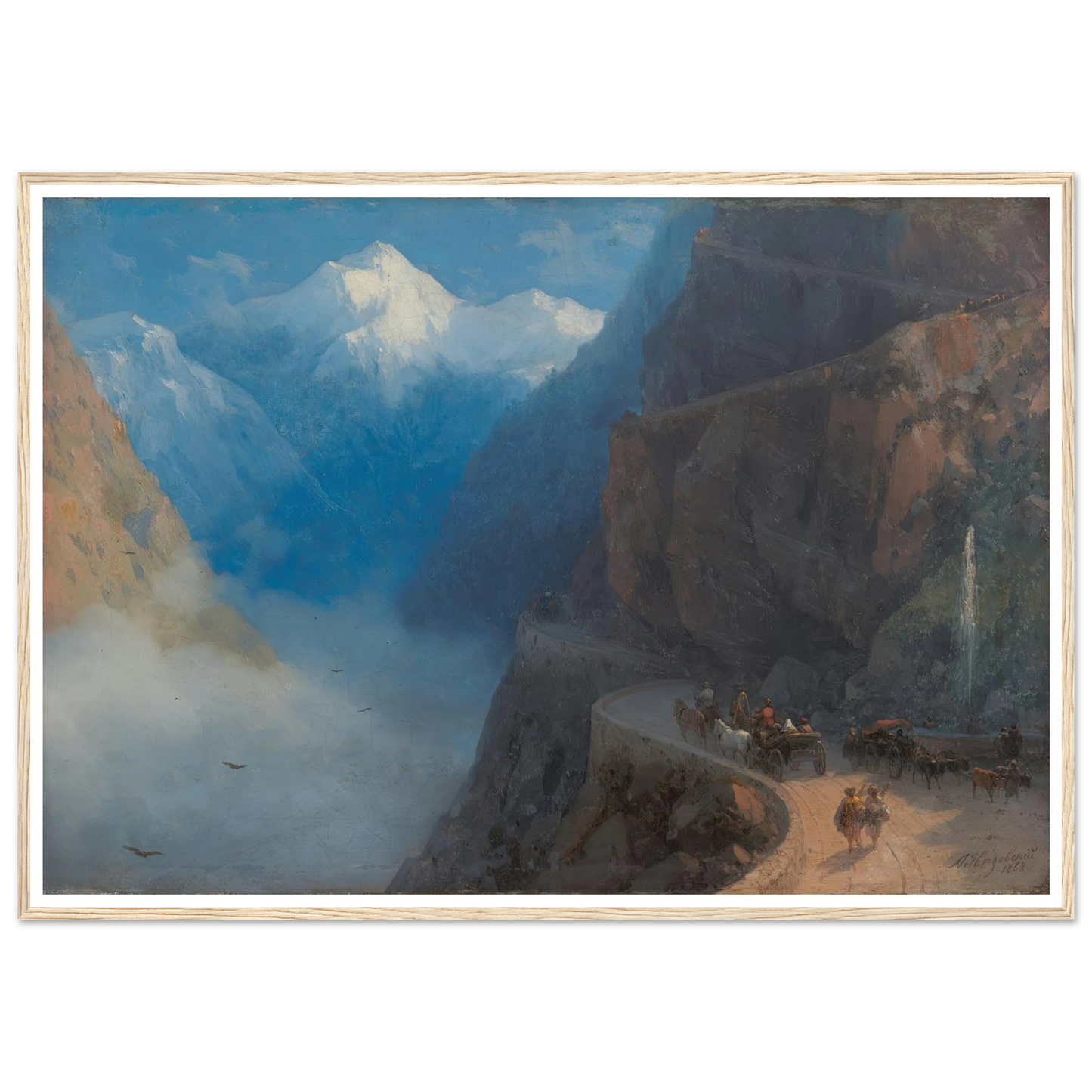 From Mleta to Gudauri (1868) Art Print | Ivan Konstantinovich Aivazovsky - Framed Poster - 30x40 cm / 12x16″ - Black frame