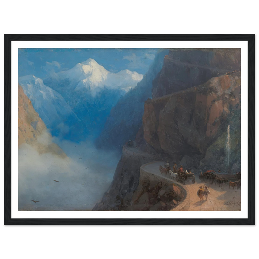 From Mleta to Gudauri (1868) Art Print | Ivan Konstantinovich Aivazovsky - Framed Poster - 30x40 cm / 12x16″ - Black frame