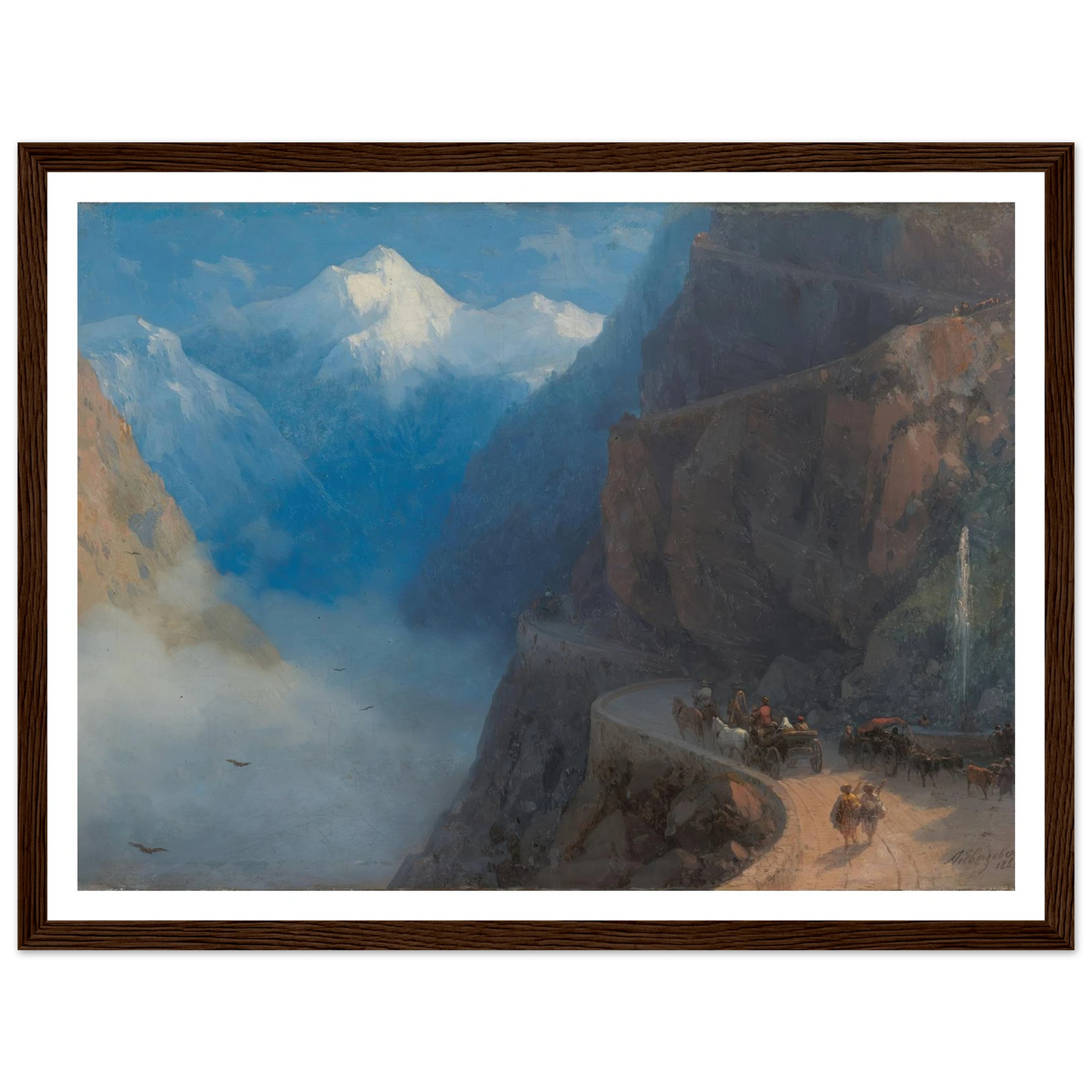 From Mleta to Gudauri (1868) Art Print | Ivan Konstantinovich Aivazovsky - Framed Poster - 30x40 cm / 12x16″ - Black frame