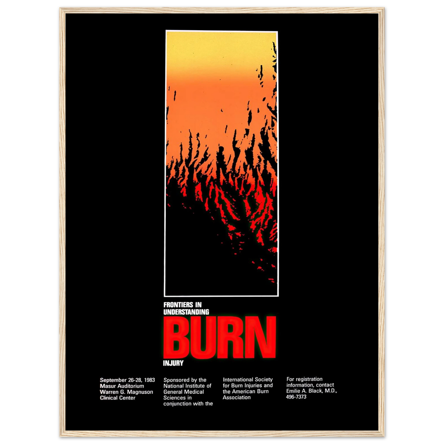 Frontiers in understanding burn injury (1983) Art Print | National Institutes of Health - Framed Poster - 30x40 cm / 12x16″ - Black frame