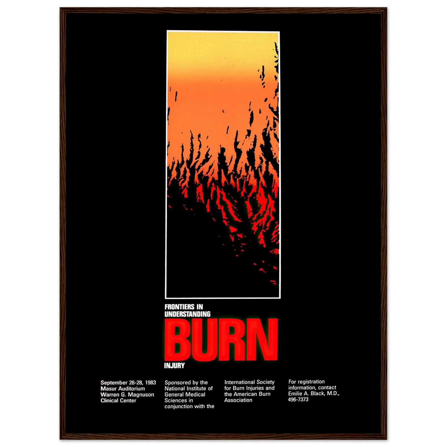 Frontiers in understanding burn injury (1983) Art Print | National Institutes of Health - Framed Poster - 30x40 cm / 12x16″ - Black frame
