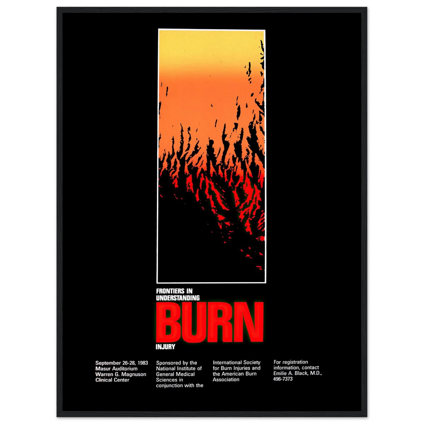 Frontiers in understanding burn injury (1983) Art Print | National Institutes of Health - Framed Poster - 30x40 cm / 12x16″ - Black frame