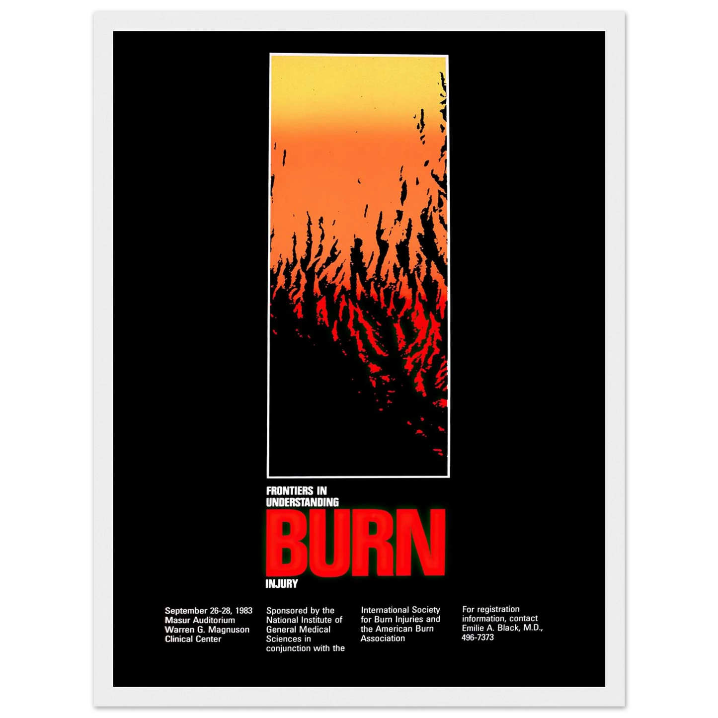 Frontiers in understanding burn injury (1983) Art Print | National Institutes of Health - Framed Poster - 30x40 cm / 12x16″ - Black frame