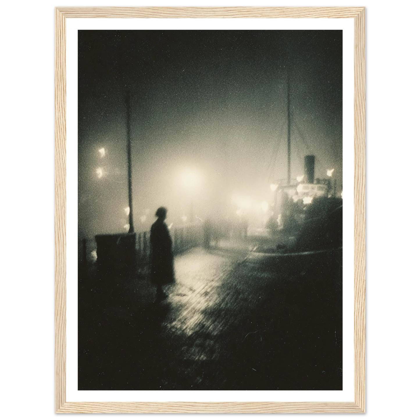 Frozen Port Night - Framed Poster - 30x40 cm / 12x16″ - Black frame