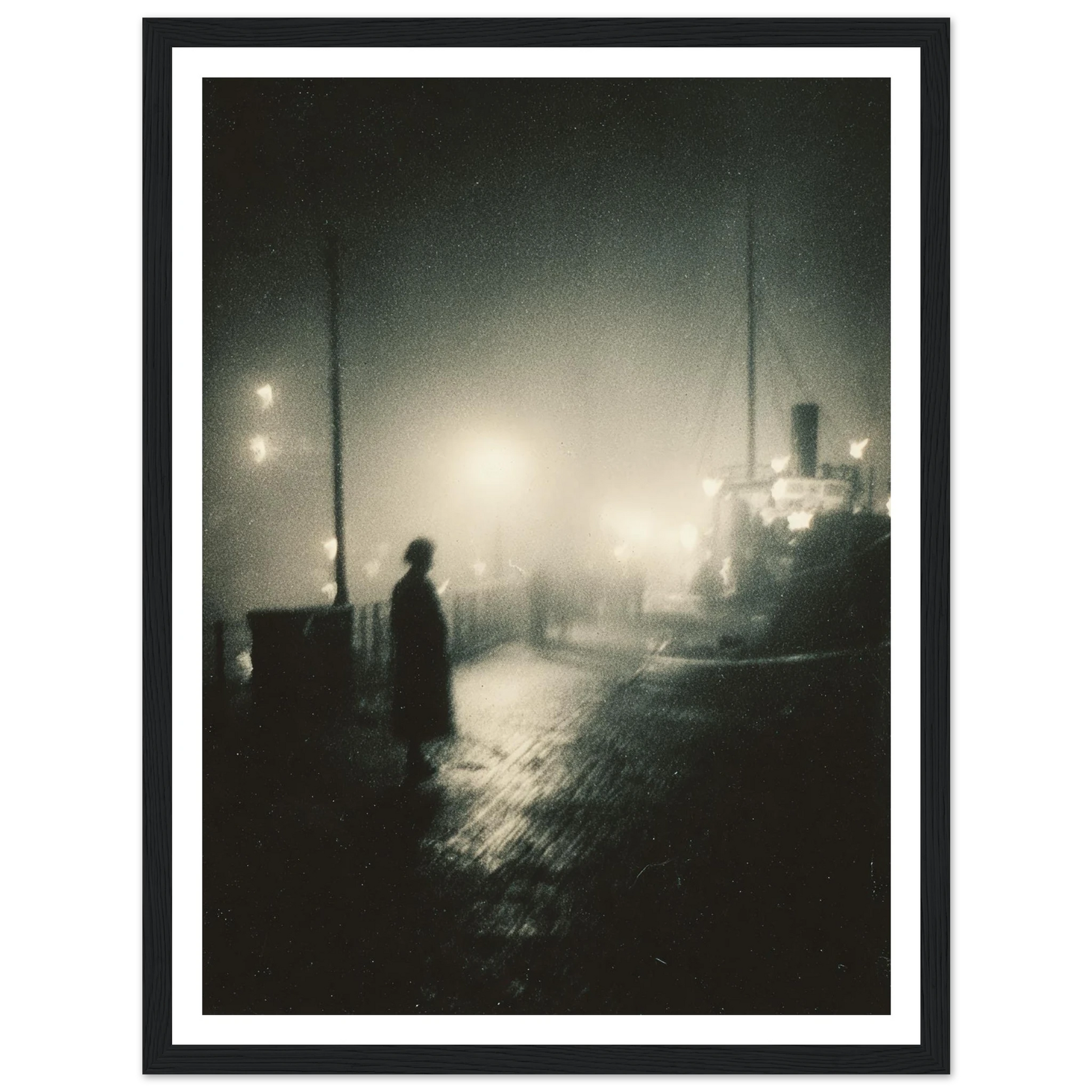 Frozen Port Night - Framed Poster - 30x40 cm / 12x16″ - Black frame