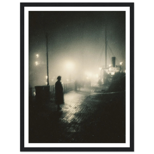 Frozen Port Night - Framed Poster - 30x40 cm / 12x16″ - Black frame