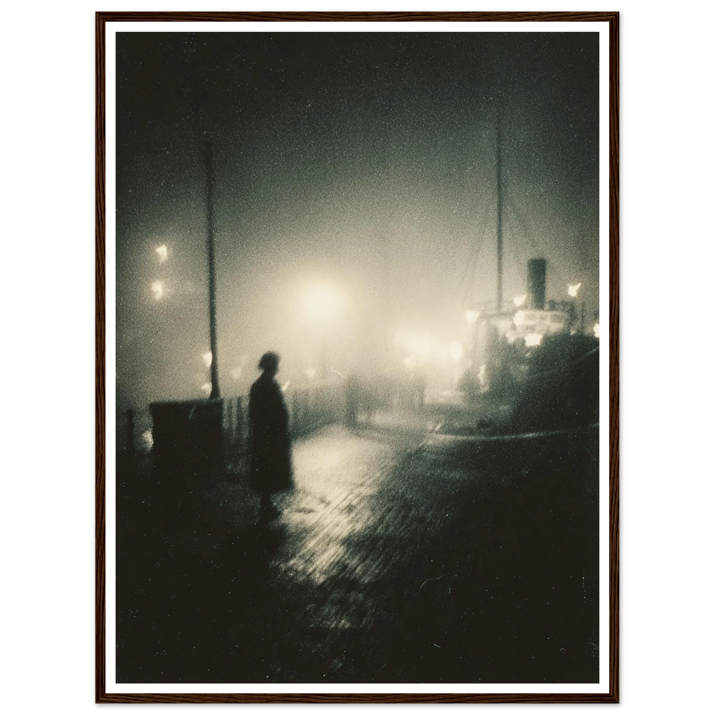 Frozen Port Night - Framed Poster - 30x40 cm / 12x16″ - Black frame