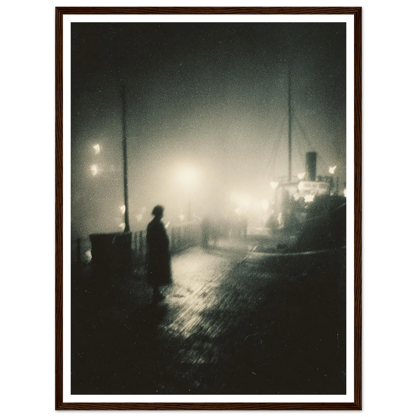 Frozen Port Night - Framed Poster - 30x40 cm / 12x16″ - Black frame