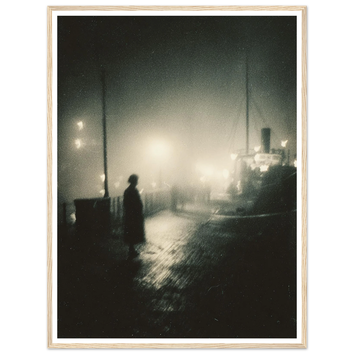 Frozen Port Night - Framed Poster - 30x40 cm / 12x16″ - Black frame