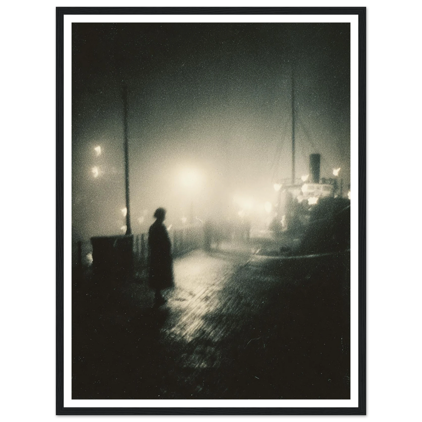 Frozen Port Night - Framed Poster - 30x40 cm / 12x16″ - Black frame