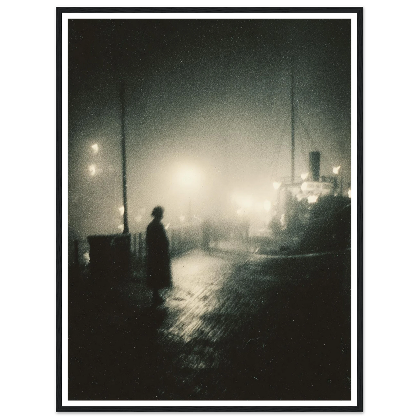 Frozen Port Night - Framed Poster - 30x40 cm / 12x16″ - Black frame