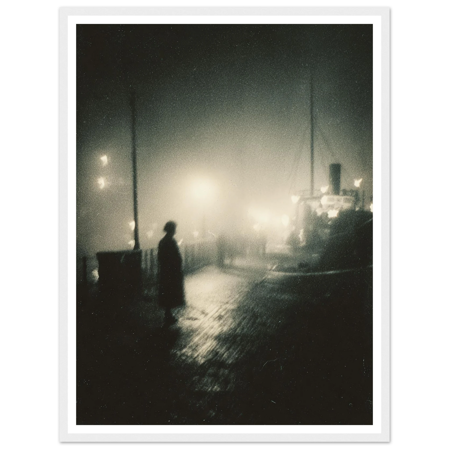 Frozen Port Night - Framed Poster - 30x40 cm / 12x16″ - Black frame