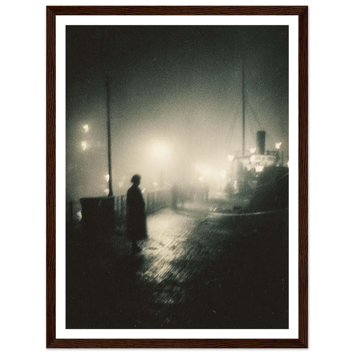 Frozen Port Night - Framed Poster - 30x40 cm / 12x16″ - Black frame