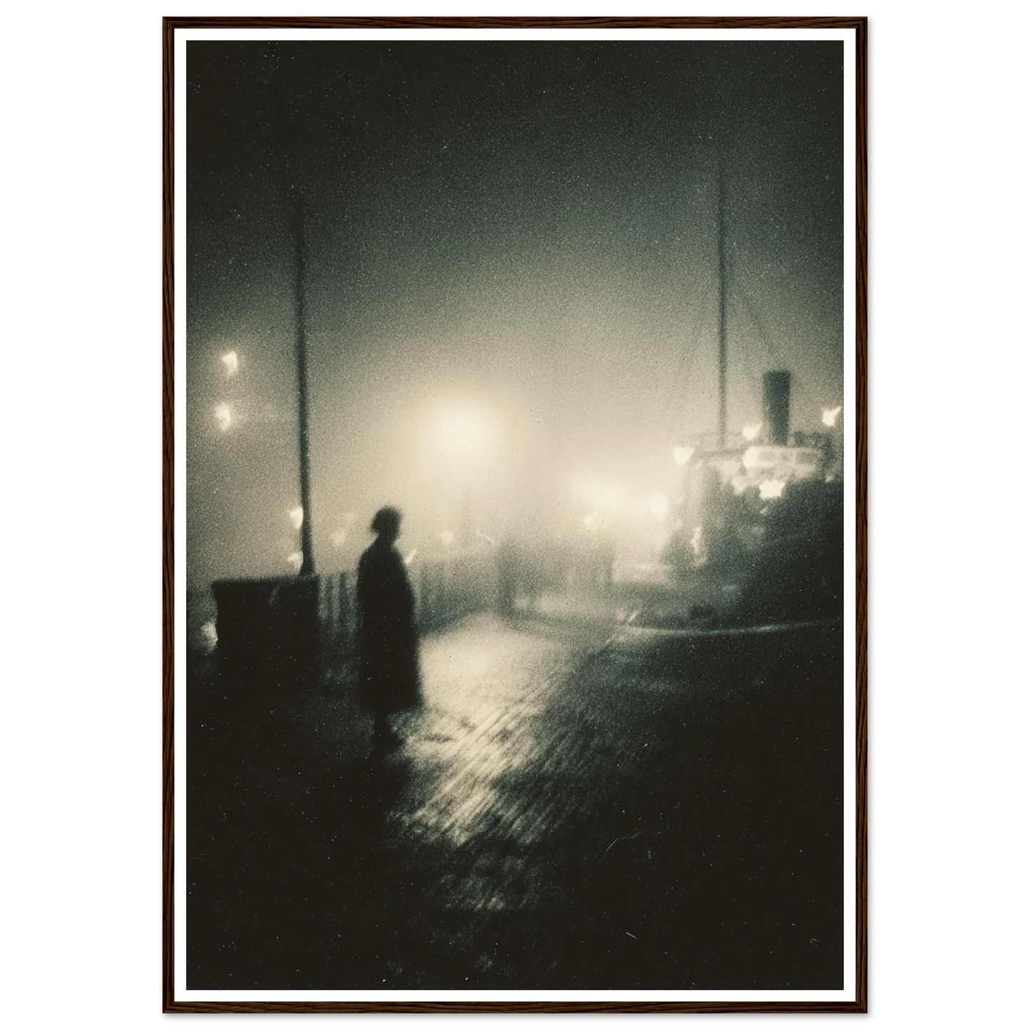 Frozen Port Night - Framed Poster - 30x40 cm / 12x16″ - Black frame