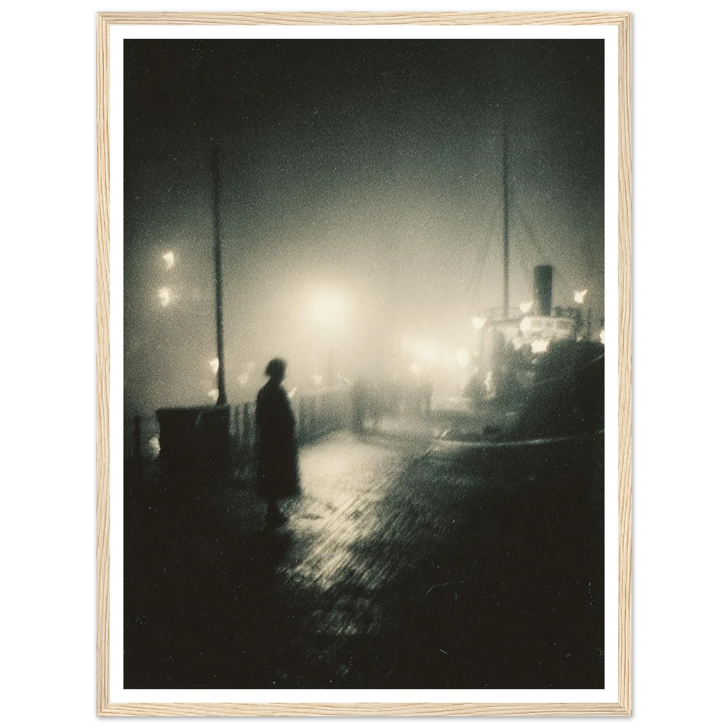 Frozen Port Night - Framed Poster - 30x40 cm / 12x16″ - Black frame