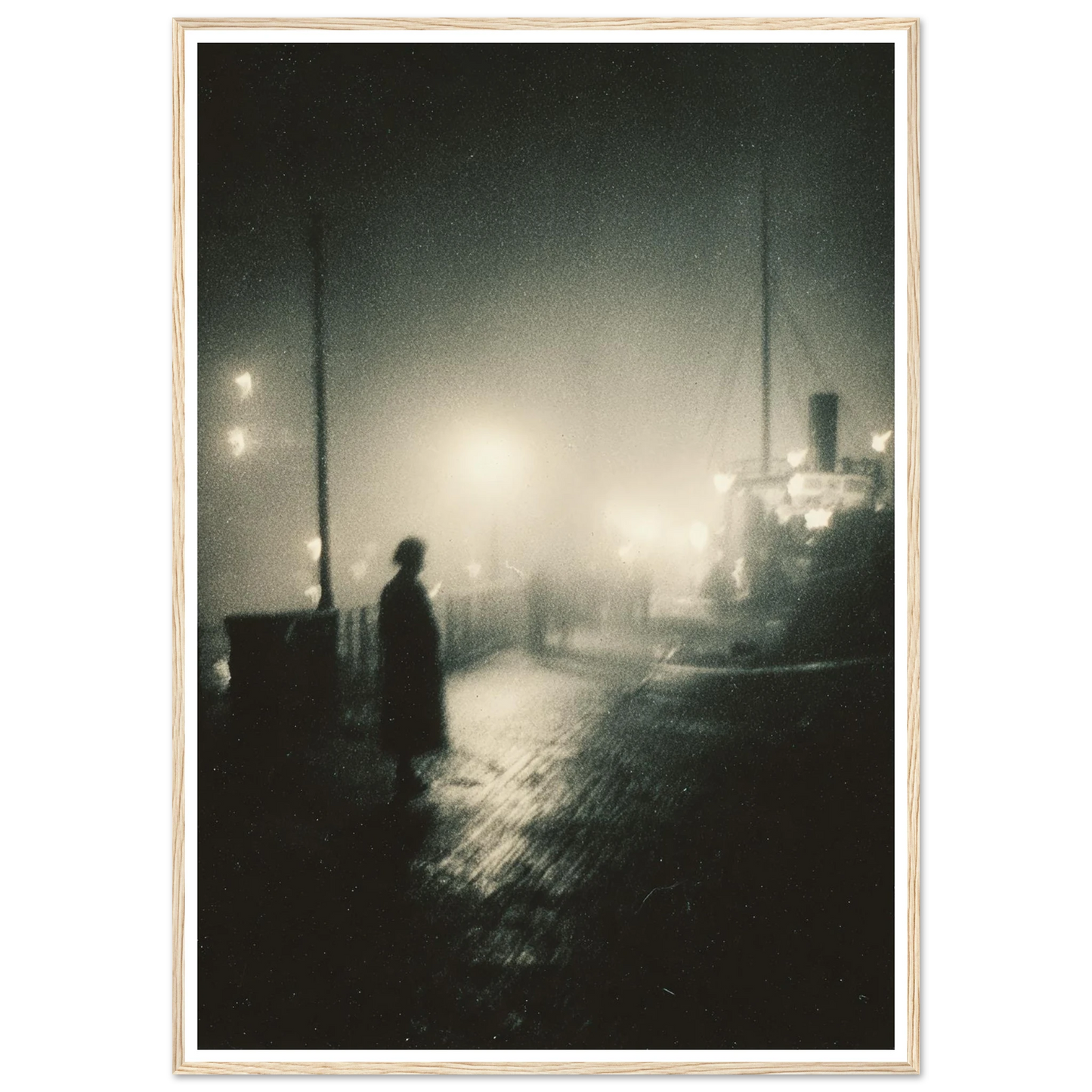 Frozen Port Night - Framed Poster - 30x40 cm / 12x16″ - Black frame