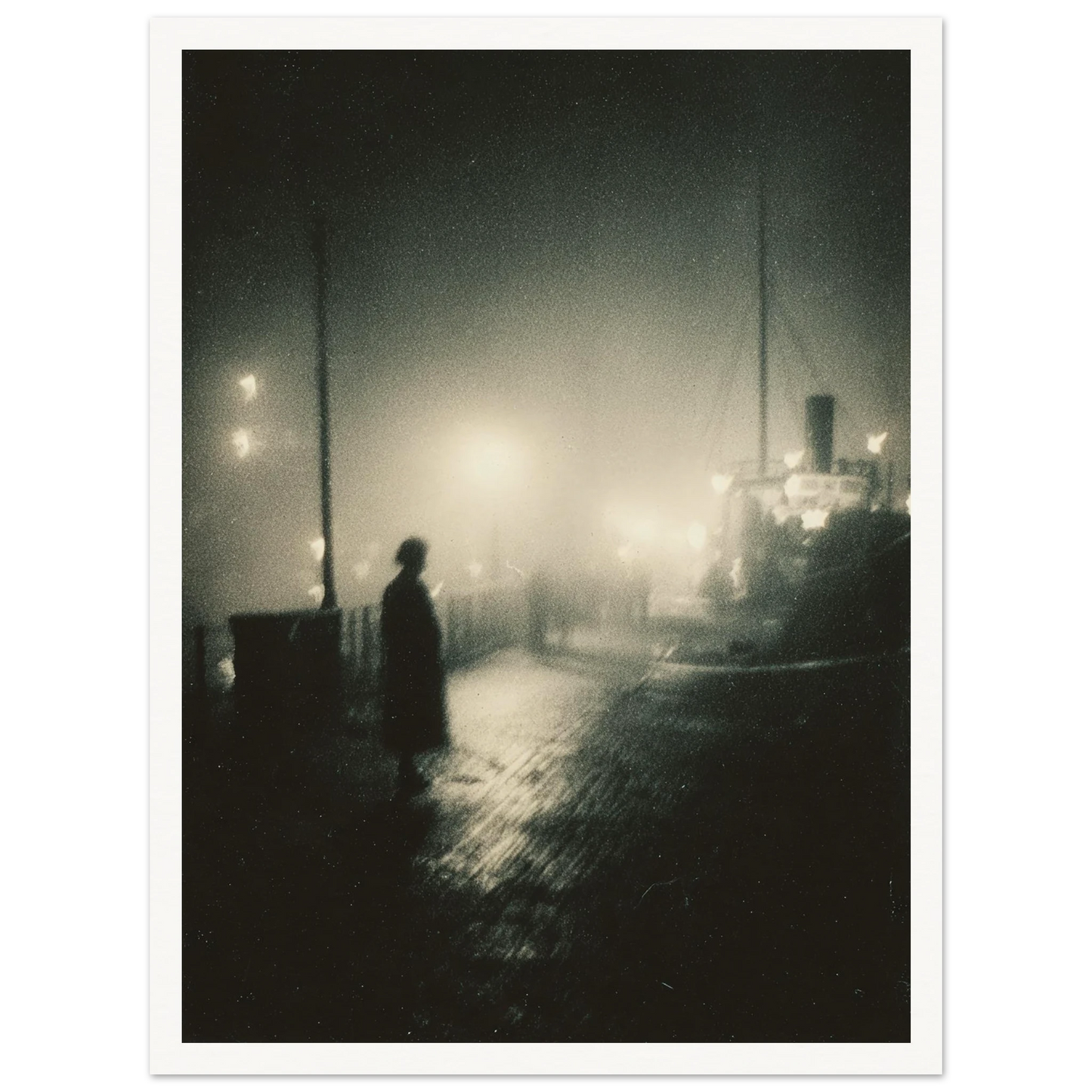 Frozen Port Night - Framed Poster - 30x40 cm / 12x16″ - Black frame