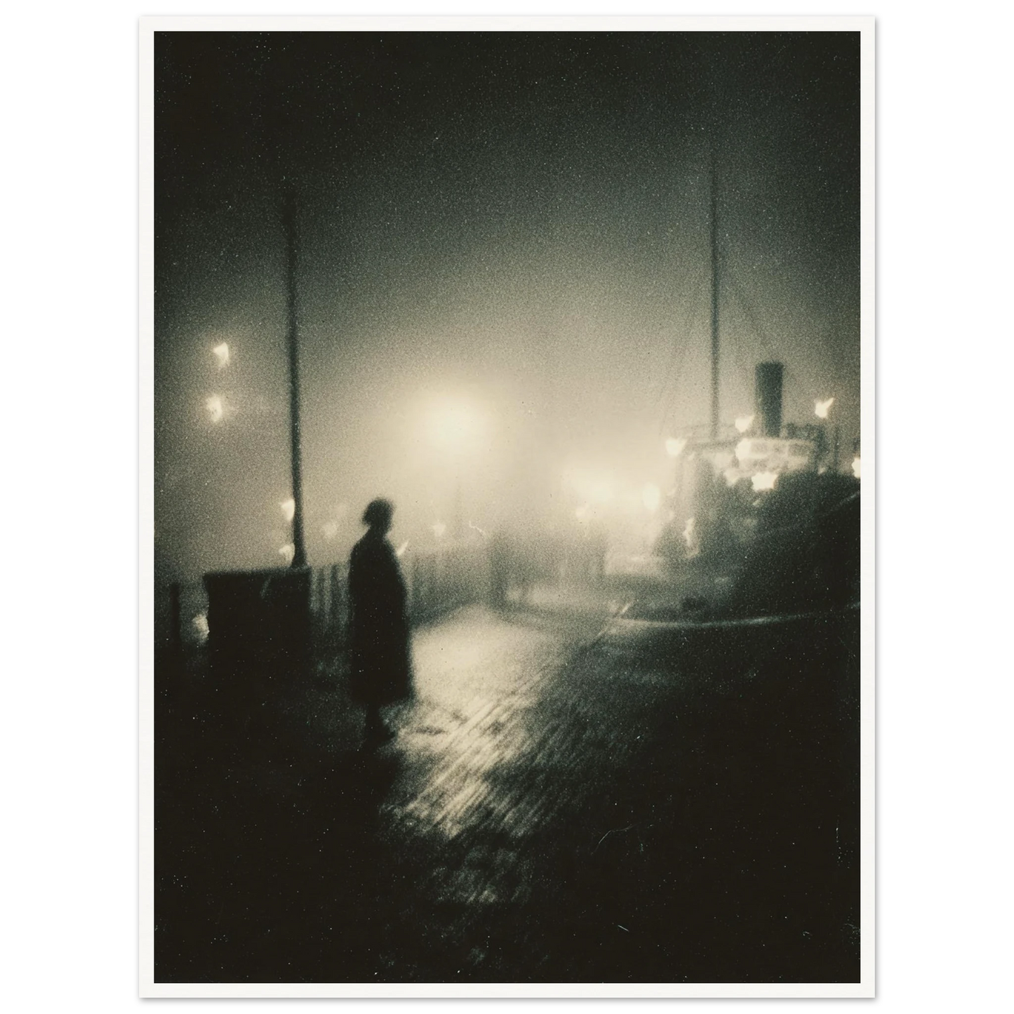 Frozen Port Night - Framed Poster - 30x40 cm / 12x16″ - Black frame