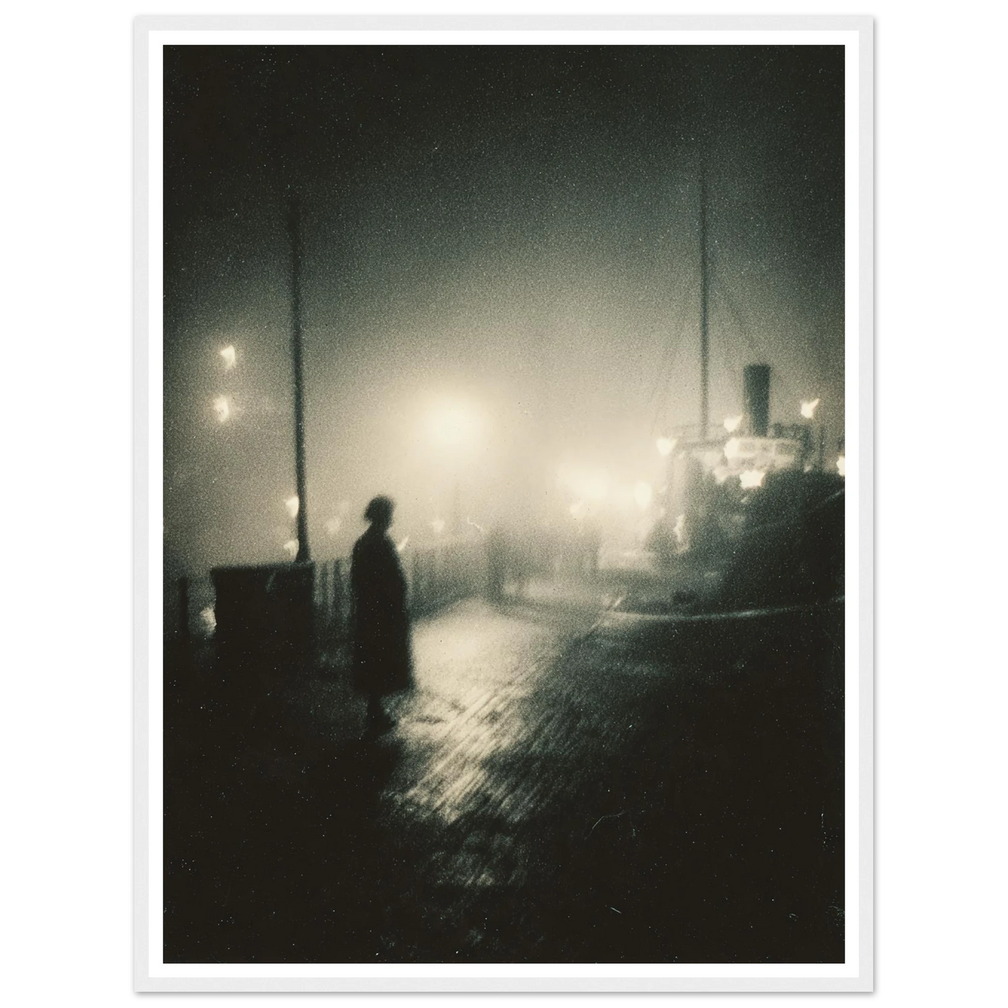 Frozen Port Night - Framed Poster - 30x40 cm / 12x16″ - Black frame