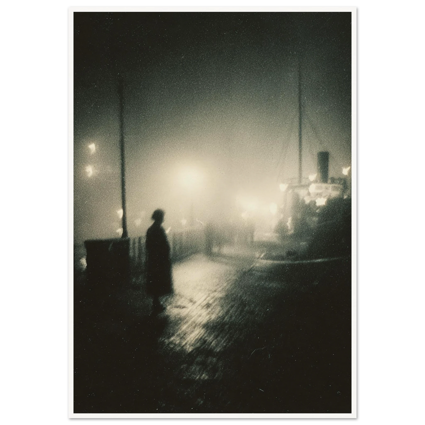 Frozen Port Night - Framed Poster - 30x40 cm / 12x16″ - Black frame