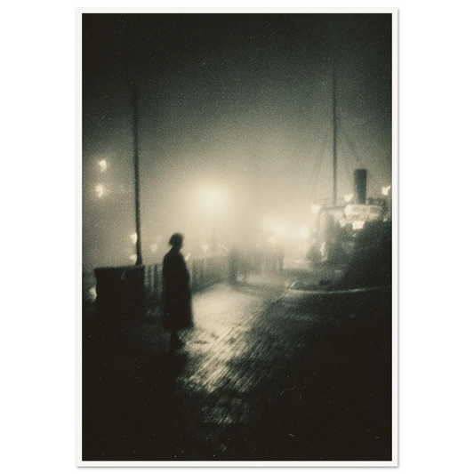 Frozen Port Night - Framed Poster - 30x40 cm / 12x16″ - Black frame