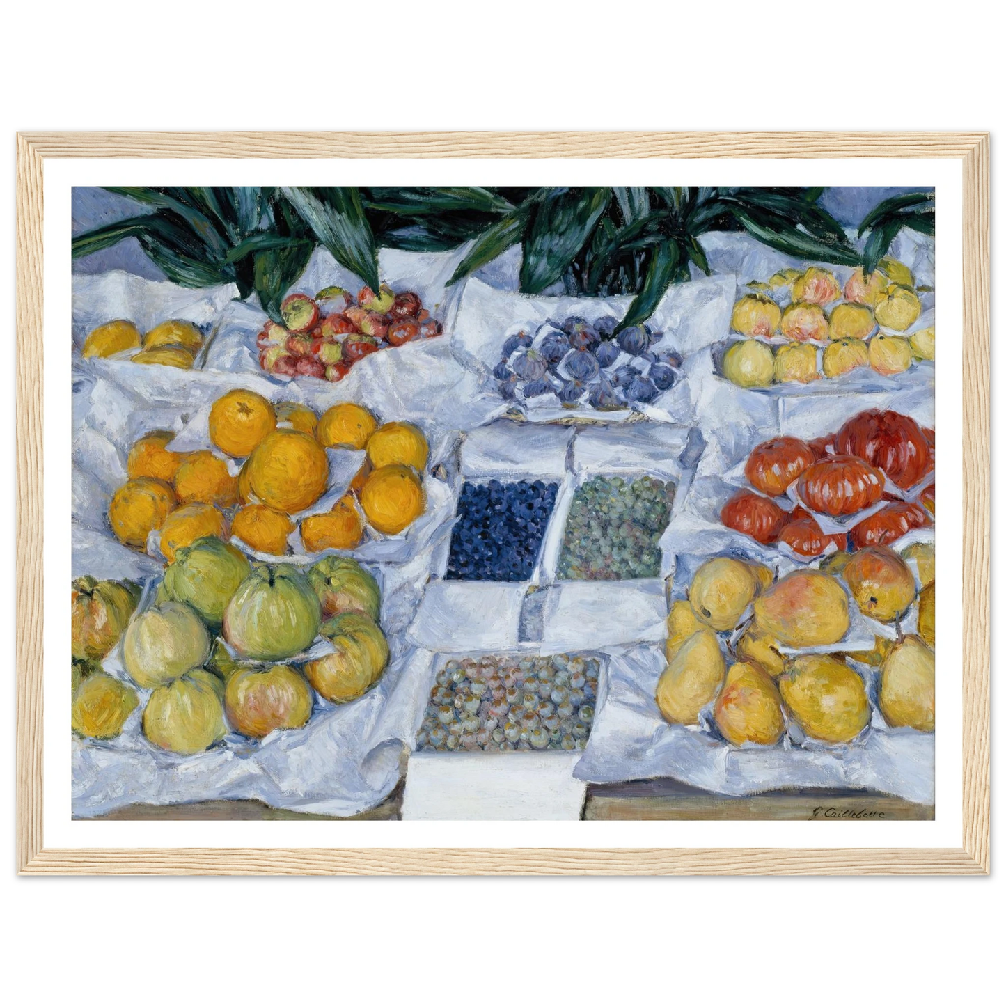 Fruit Displayed on a Stand (circa 1881) Art Print | Gustave Caillebotte - Framed Poster - 30x40 cm / 12x16″ - Black frame