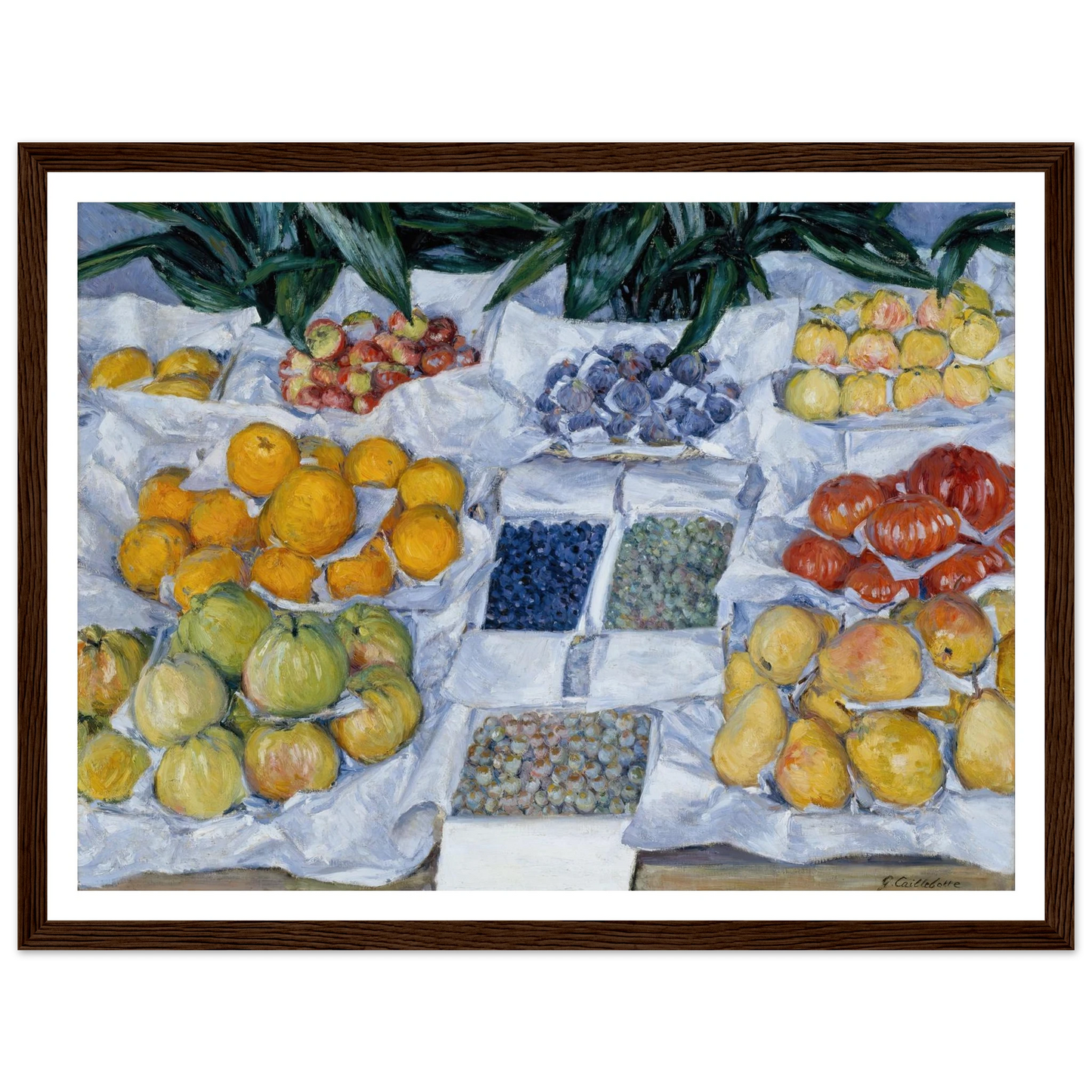 Fruit Displayed on a Stand (circa 1881) Art Print | Gustave Caillebotte - Framed Poster - 30x40 cm / 12x16″ - Black frame