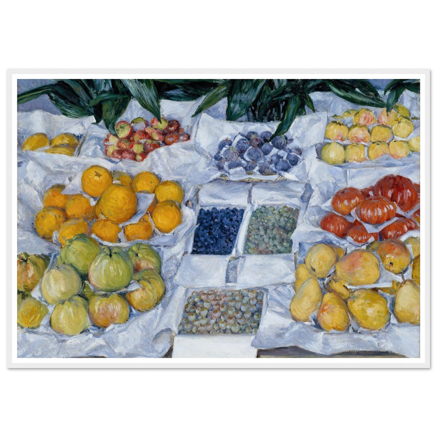 Fruit Displayed on a Stand (circa 1881) Art Print | Gustave Caillebotte - Framed Poster - 30x40 cm / 12x16″ - Black frame