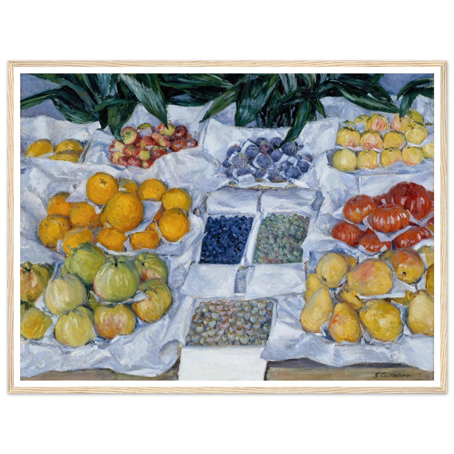Fruit Displayed on a Stand (circa 1881) Art Print | Gustave Caillebotte - Framed Poster - 30x40 cm / 12x16″ - Black frame